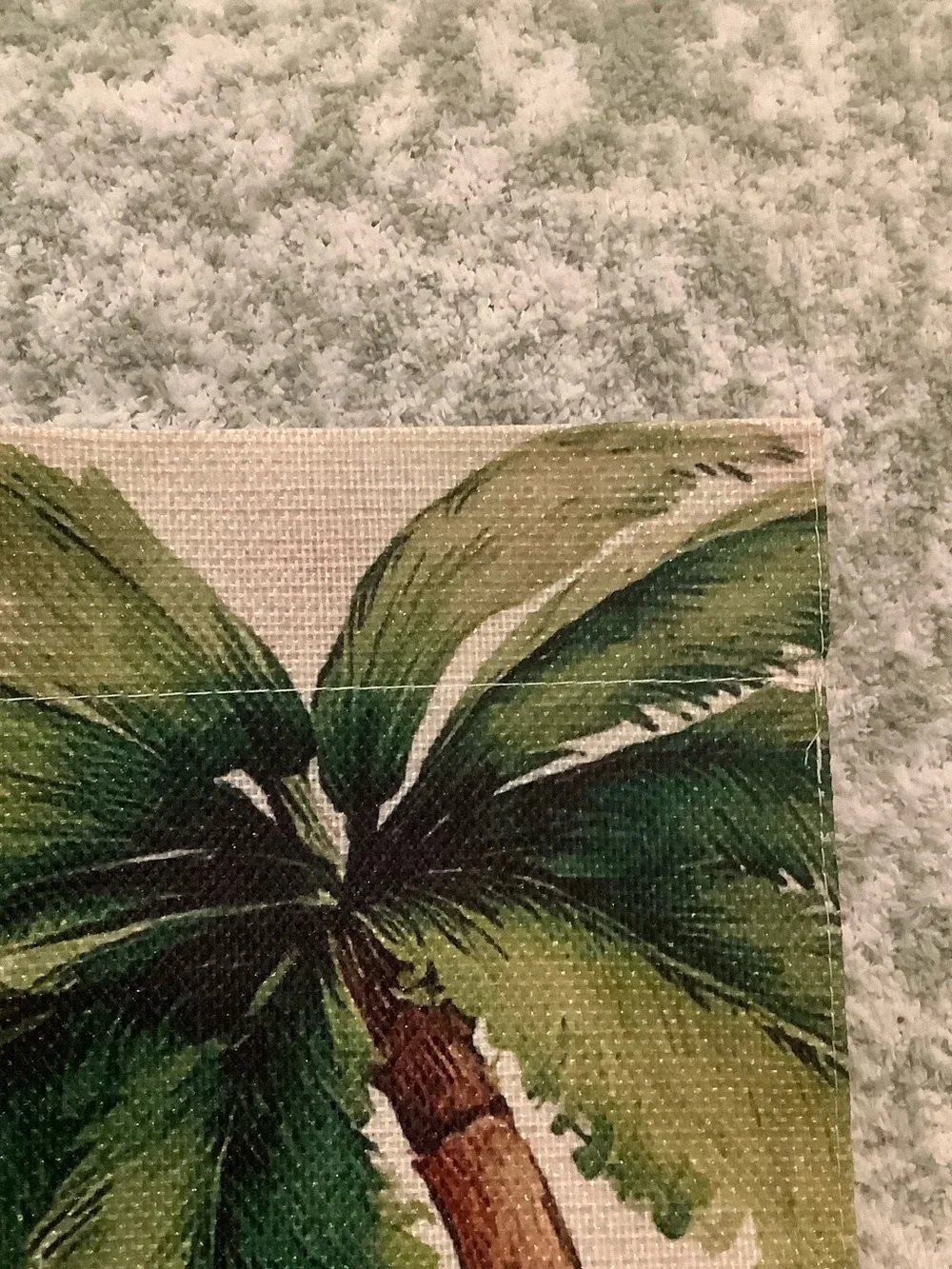 Hello Sunshine Tropical Palm Coconut Floral Small Garden Flag Burlap NWT